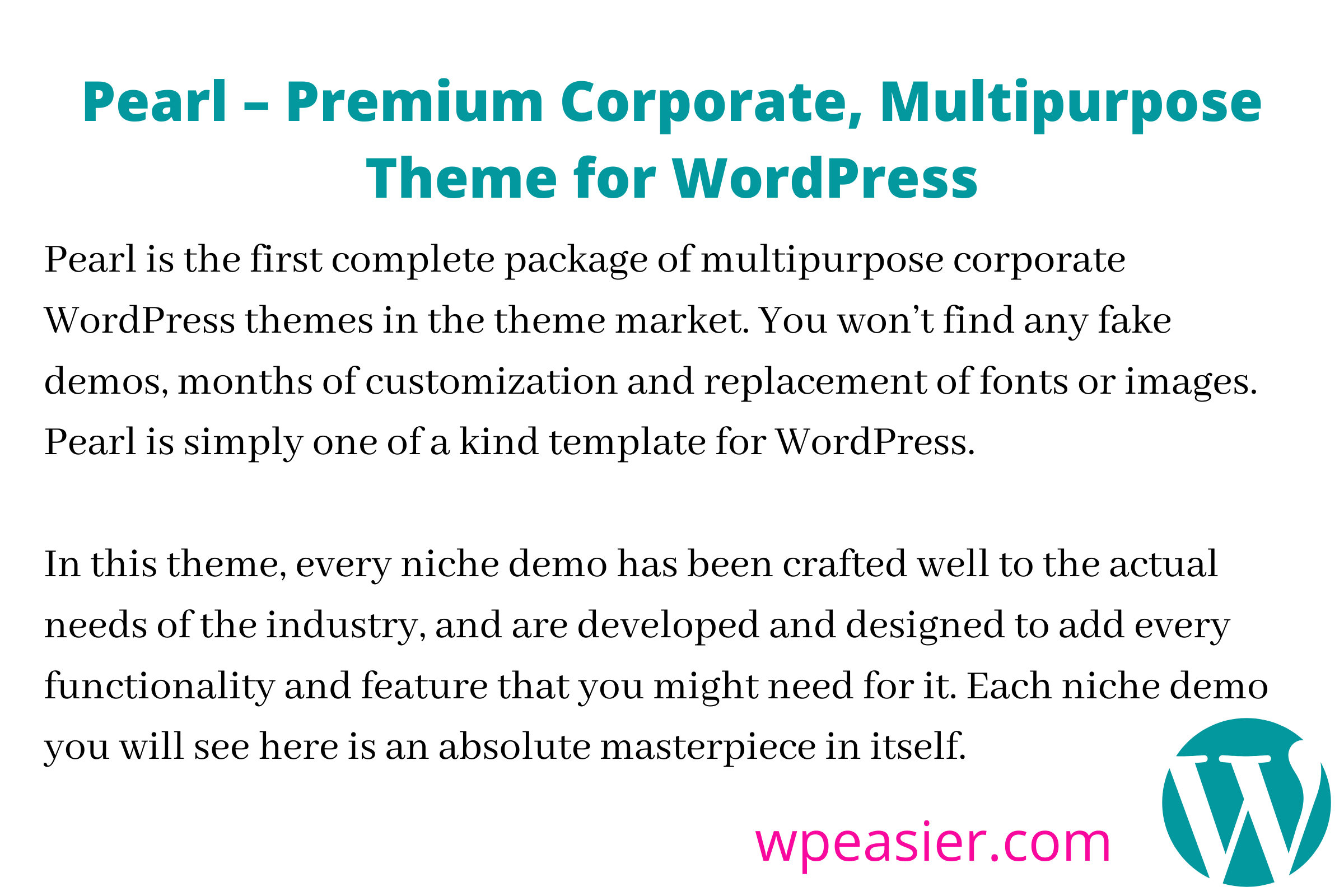 Pearl – Premium Corporate, Multipurpose Theme for WordPress
