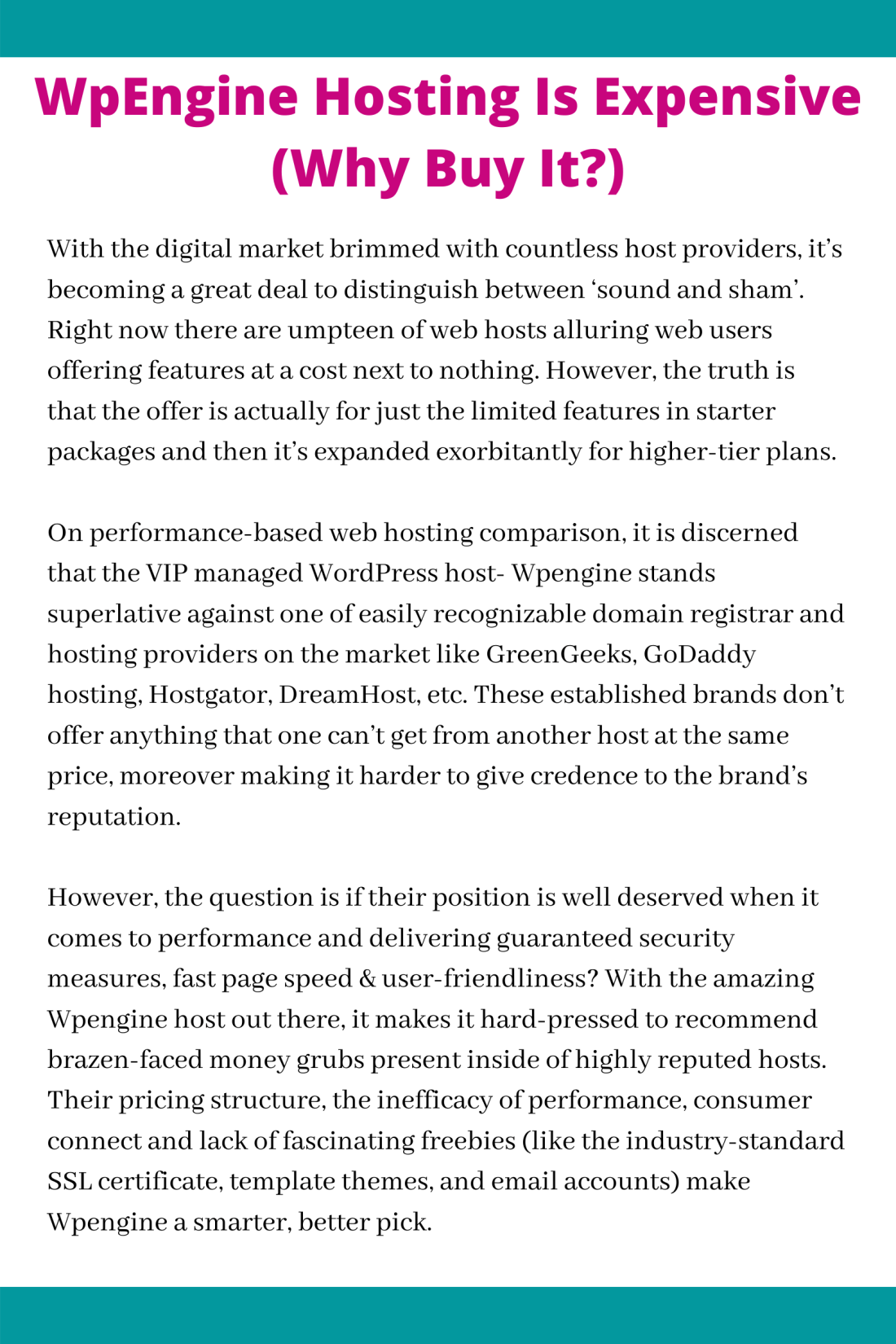 WpEngine Web Hosting Is Expensive (Why Buy It?)